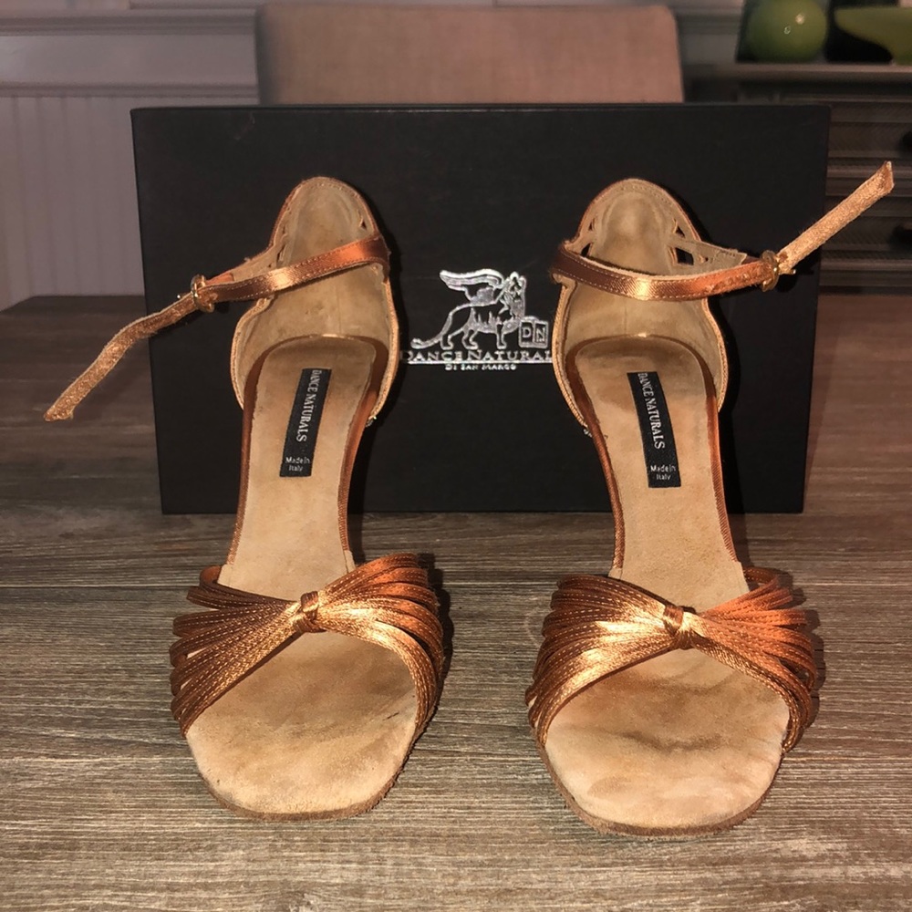 Dance Naturals Gatsby Dance (Metallic Glitter) Heels, Satin Copper Finish